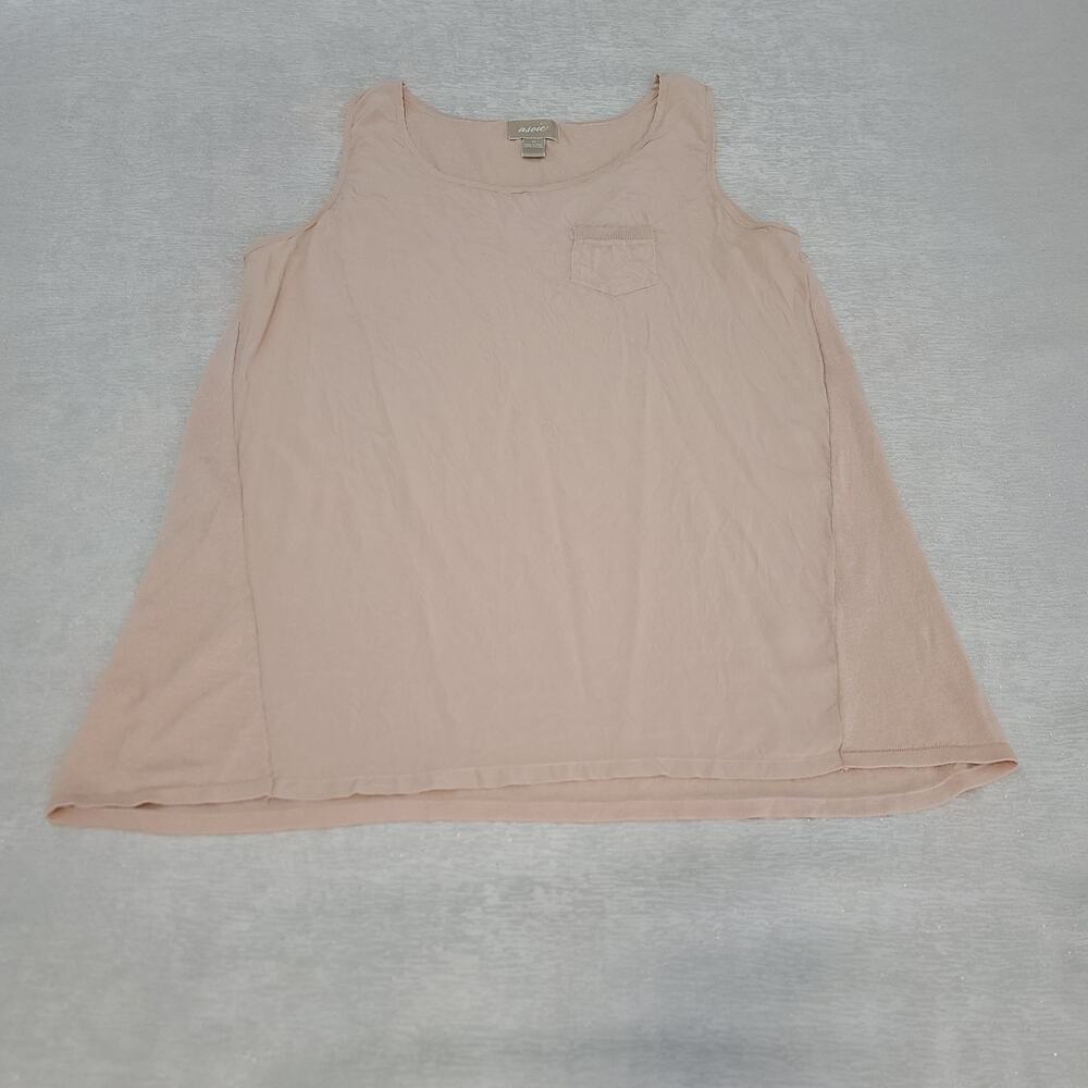 Minimalist luxe silk knit Asoie Y2K longline blush pink tank Size XL feminine - Picture 4 of 8